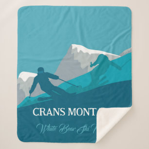  Alpine Skiing Montana Personalized  Sherpa Blanket
