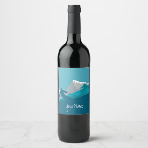 Alpine Skiing Personalised Wine Label