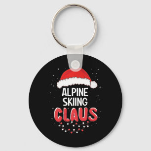Alpine Skiing Santa Claus Christmas Matching Costu Key Ring