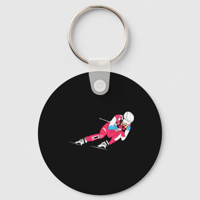 Alpine Skiing Ski Racing Skier Ski Downhill  Key Ring (Front)