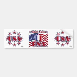Alpine Skiing USA Bumper Sticker