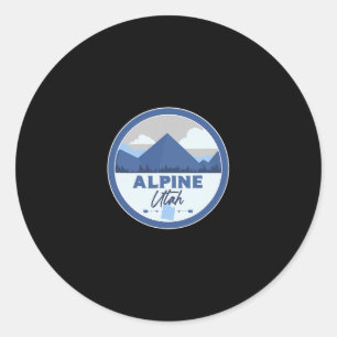 Alpine Utah Ut Mountains Dge Hiking Souvenir Classic Round Sticker