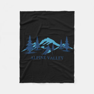 Alpine Valley Ohio Ski Resort Skiing Skier  Fleece Blanket