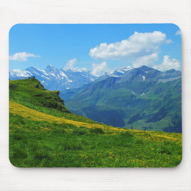 Alpine view in Switzerland Mouse Pad (Front)