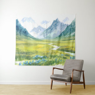 Alpine Whisper – Meadow Beneath the Peaks Tapestry