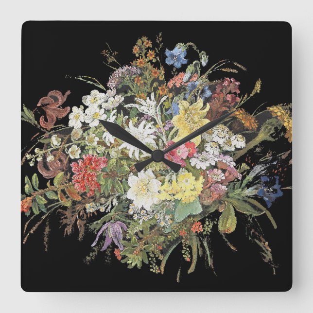 Alpine Wildflower Flowers Edelweiss Wall Clock (Front)