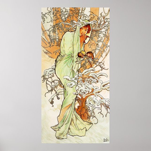 Alpohnse Mucha Winter Poster (Front)