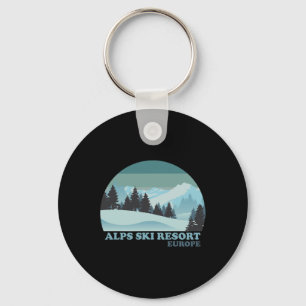 Alps Europe Nature Ski Resort Skiing Snowboarding Key Ring