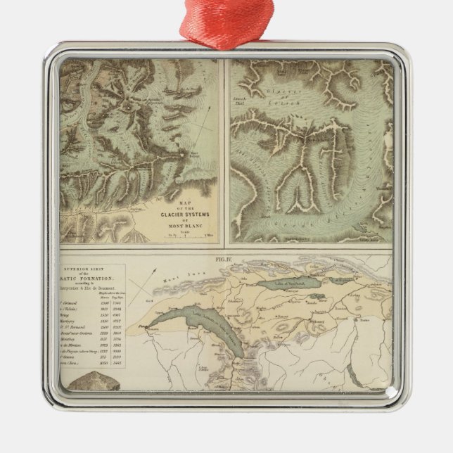 Alps glacier systems metal tree decoration (Front)