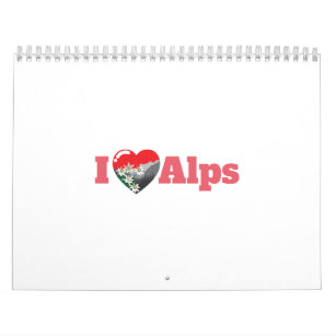 Alps I Love Alps Mountain Edelweiss Gift Idea Calendar