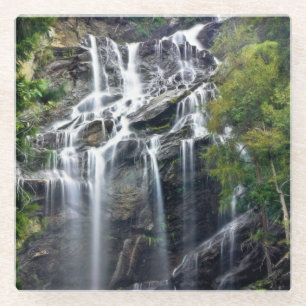 Alps Mountain Top Waterfall Glass Coaster