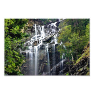 Alps Mountain Top Waterfall Photo Print