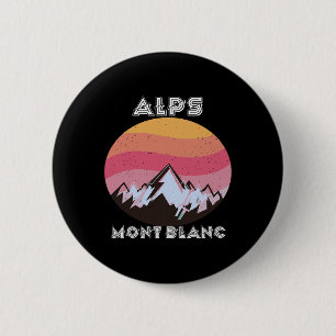 Alps Retro Mont Blanc Climbing Mountain Hiking 6 Cm Round Badge