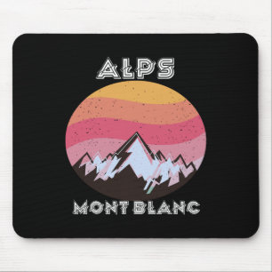 Alps Retro Mont Blanc Climbing Mountain Hiking Mouse Pad