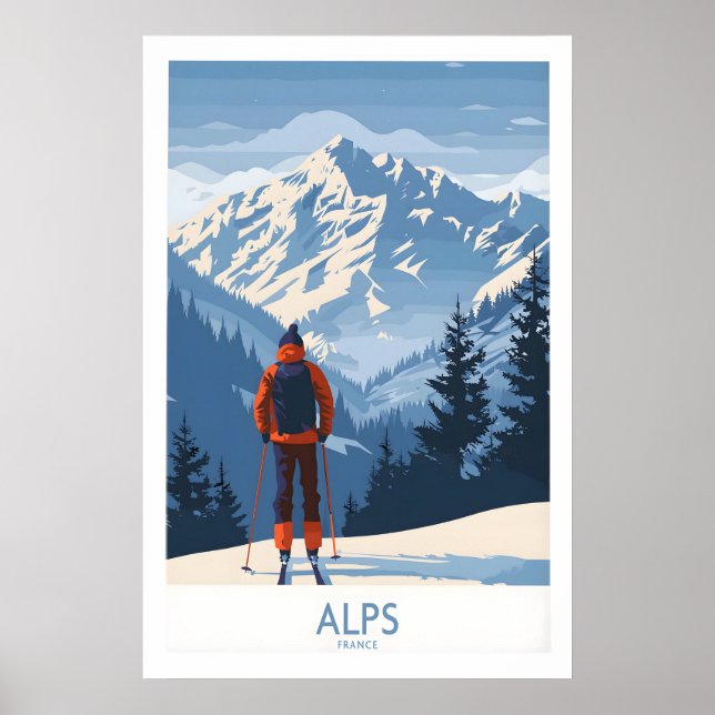 Alps Ski Print - France 1 (Front)