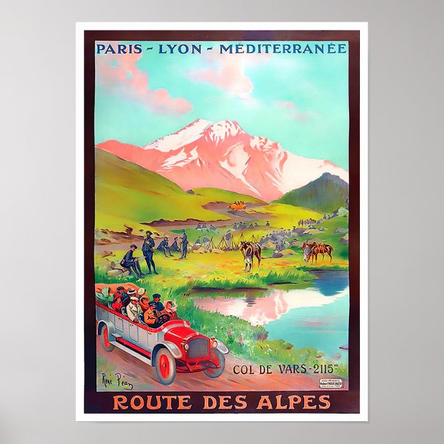 Alps Tour France vintage travel Poster (Front)