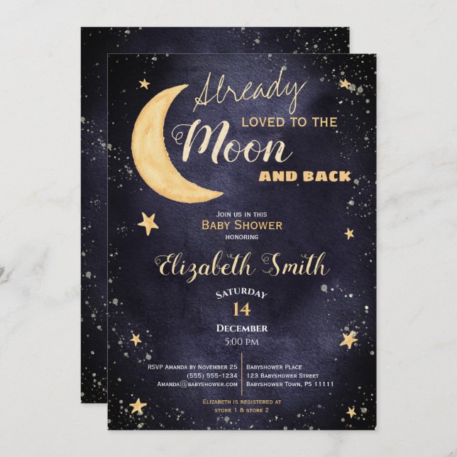 Already loved gender neutral babyshower invitation (Front/Back)