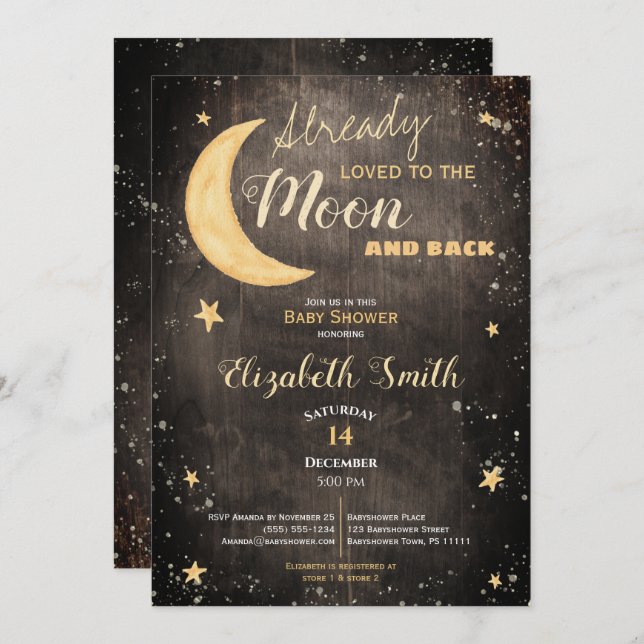 Already loved gender neutral babyshower kaart invitation (Front/Back)