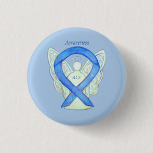 ALS Angel Awareness Ribbon Custom Art Pin