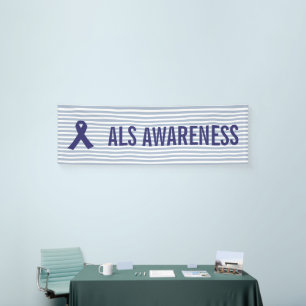 ALS Awareness Blue Ribbon Banner