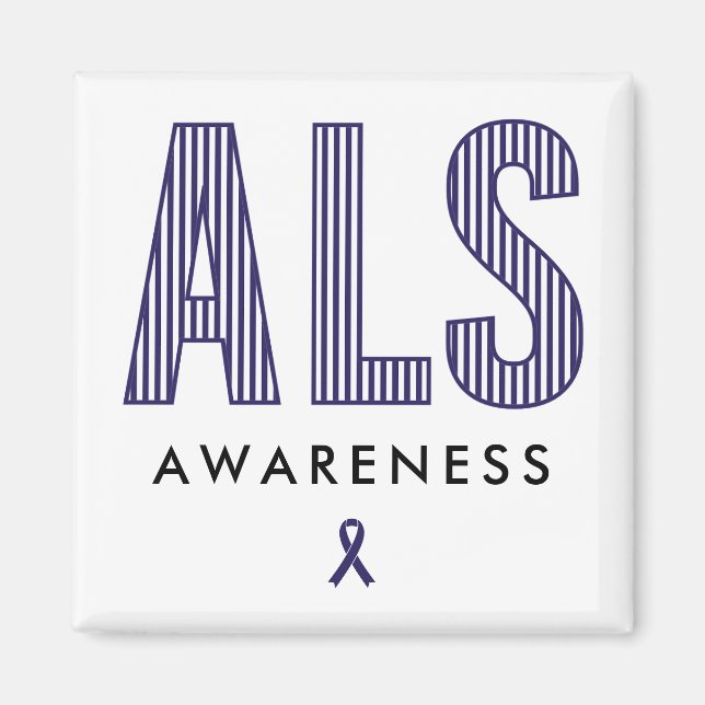 ALS Awareness Blue Ribbon Magnet (Front)