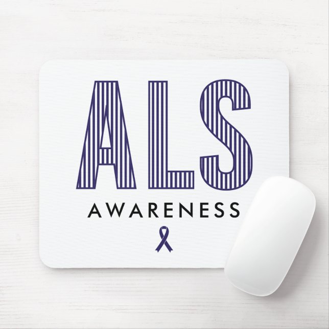 ALS Awareness Blue Ribbon Mouse Pad (With Mouse)