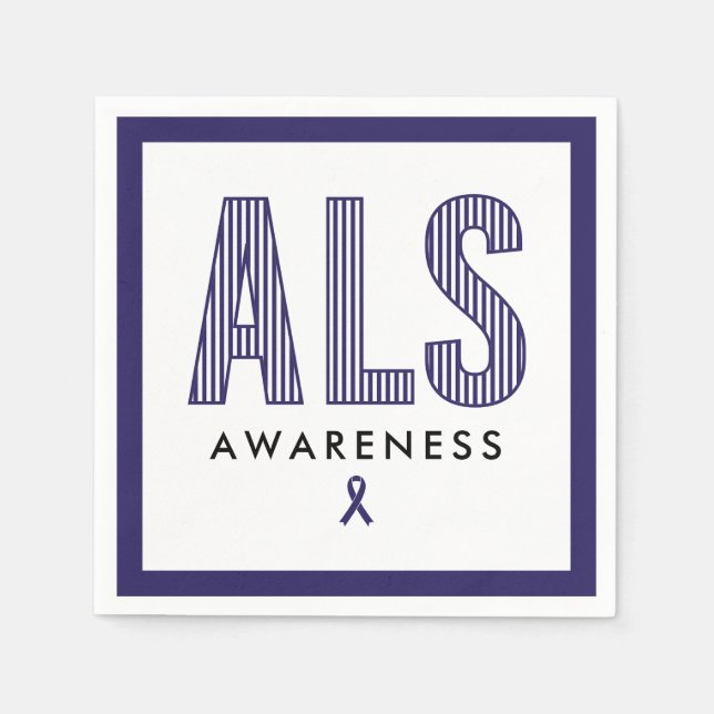 ALS Awareness Blue Ribbon Napkin (Front)