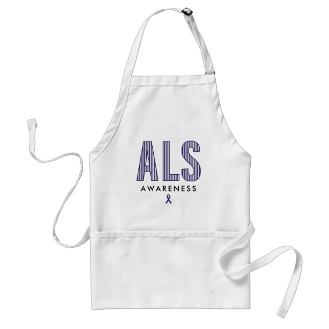 ALS Awareness Blue Ribbon Standard Apron (Front)