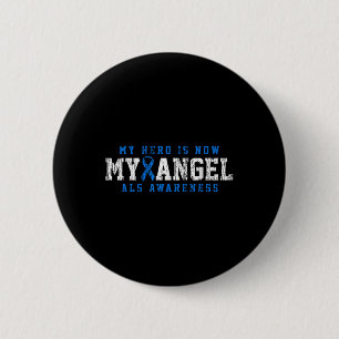 Als Awareness Family Blue Ribbon 6 Cm Round Badge