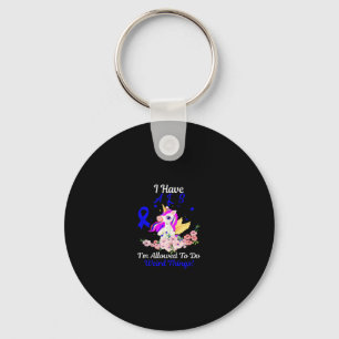 ALS Awareness Funny Unicorn Support Quote Family F Key Ring