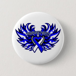 ALS Awareness Heart Wings.png 6 Cm Round Badge