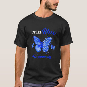Als Awareness I Wear Blue Butterfly T-Shirt