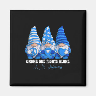 Als Awareness Month Blue Ribbon Gnomies Support  Magnet
