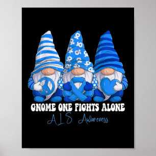 Als Awareness Month Blue Ribbon Gnomies Support  Poster
