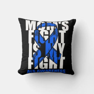 ALS Awareness Month Blue Ribbon Moms Fight May Sup Cushion