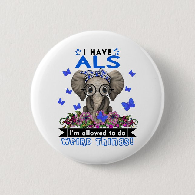 ALS Awareness Month Ribbon Gifts 6 Cm Round Badge (Front)