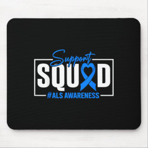 Als Awareness Month Support Team Blue Ribbon Mouse Pad