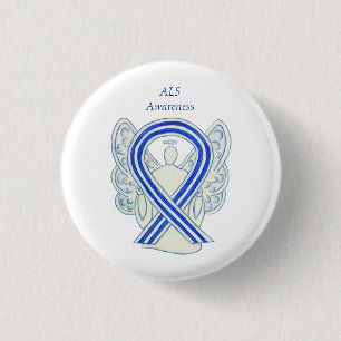 ALS Awareness Ribbon Angel Art Button Pins