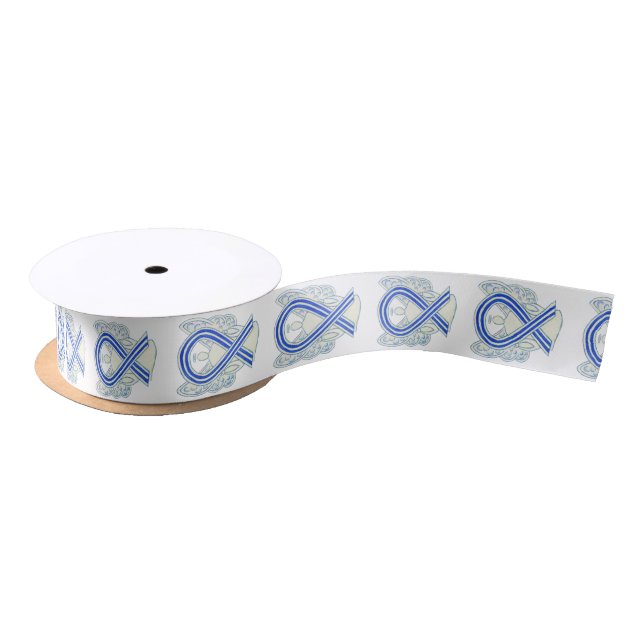 ALS Awareness Ribbon Angels Custom Design Satin Ribbon (Spool)
