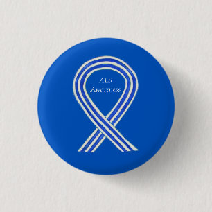 ALS Awareness Ribbon Custom Art Button Pins