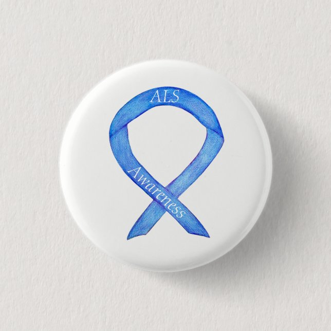 ALS Awareness Ribbon Custom Art Pin (Front)