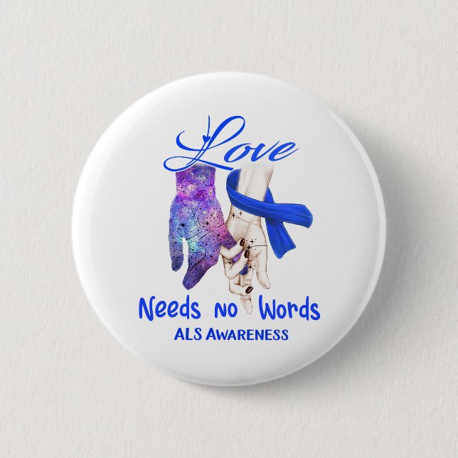 ALS Awareness Ribbon Support Gifts 6 Cm Round Badge (Front)