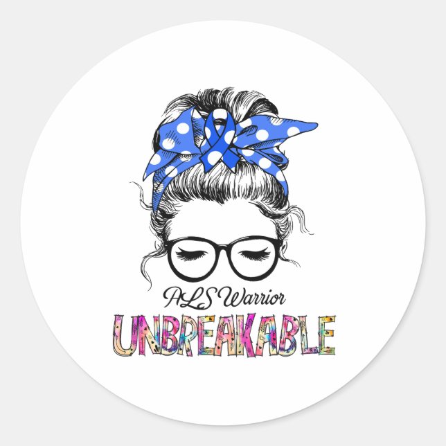 ALS Awareness Ribbon Support Gifts Classic Round Sticker (Front)