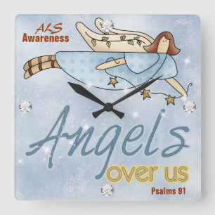 ALS Awareness Square Wall Clock