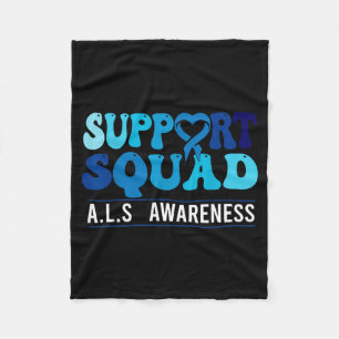 Als Awareness Support Team Groovy Als Awareness Fleece Blanket