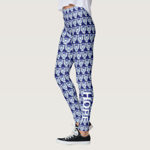 ALS Blue and White Awareness Ribbon Angel Leggings