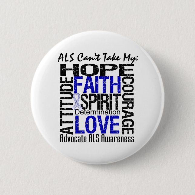ALS Can't Take My Hope Collage 6 Cm Round Badge (Front)