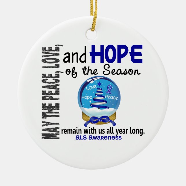 ALS Christmas 3 Snow Globe Ornaments (Front)