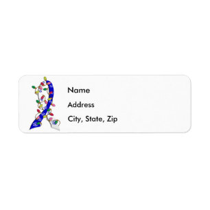 ALS Christmas Lights Ribbon Return Address Label