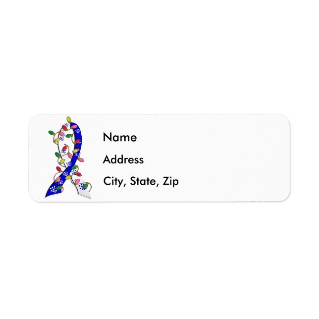 ALS Christmas Lights Ribbon Return Address Label (Front)